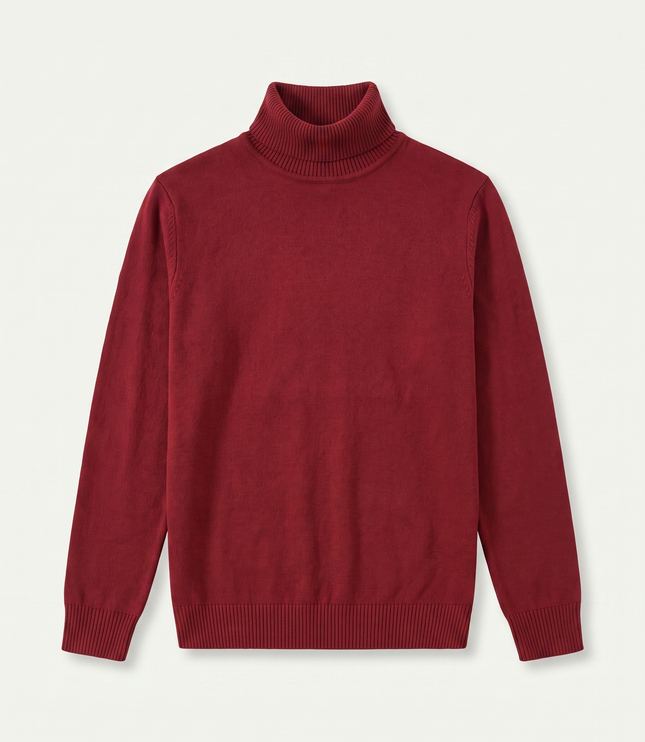 Men's Ribbed Turtleneck Jumper with a Close Fit