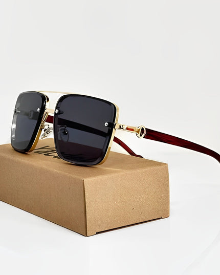 Men's Rimless Square Aviator Sunglasses with Gradient Lenses