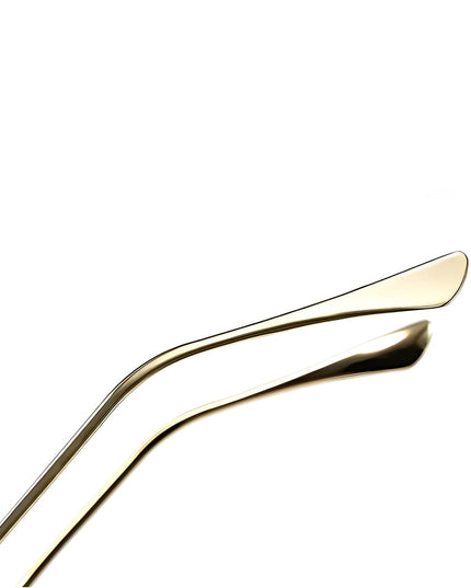 Men's Rimless Square Sunglasses with Contrast Tip Temples
