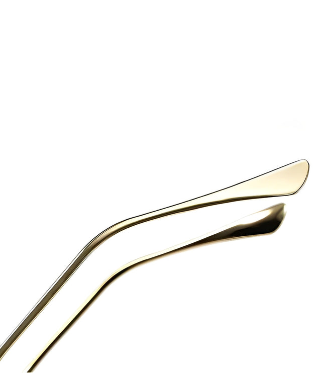 Men's Rimless Square Sunglasses with Contrast Tip Temples
