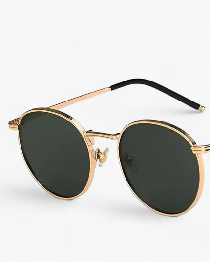 Men's Round Metal Frame Sunglasses with Tinted Lenses