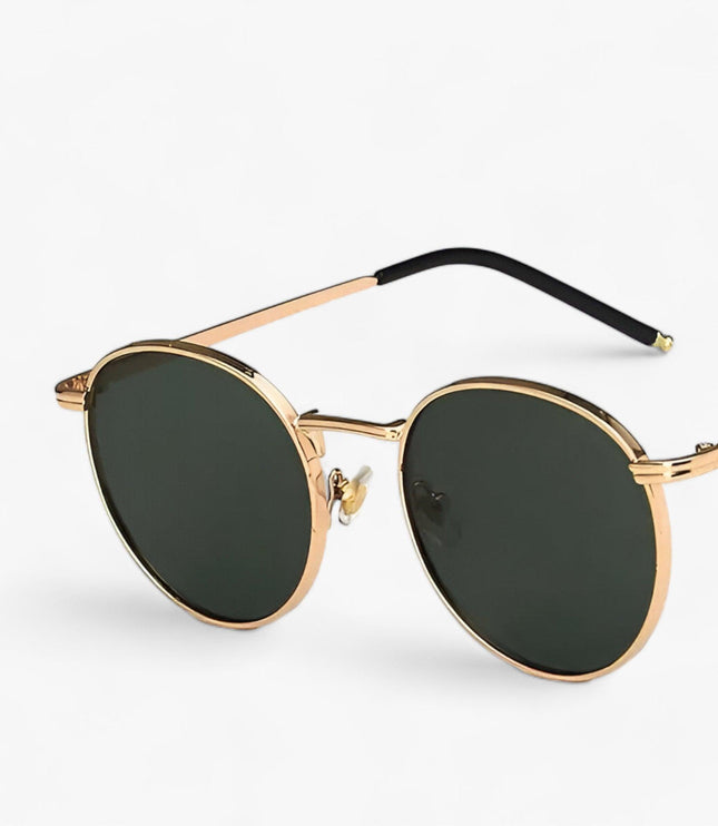Men's Round Metal Frame Sunglasses with Tinted Lenses