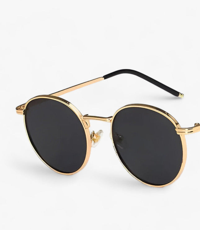 Men's Round Metal Frame Sunglasses with Tinted Lenses