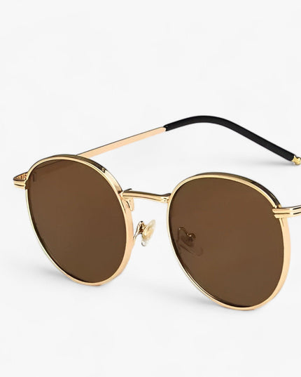 Men's Round Metal Frame Sunglasses with Tinted Lenses