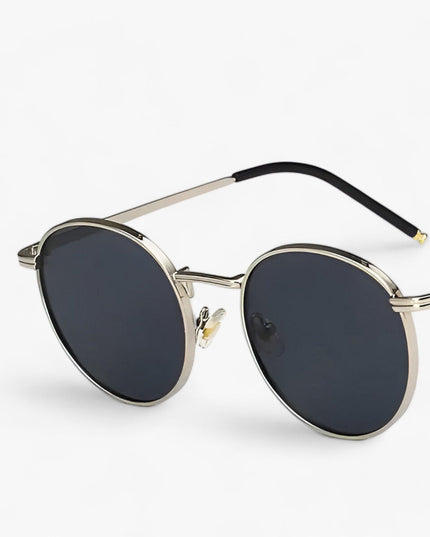 Men's Round Metal Frame Sunglasses with Tinted Lenses
