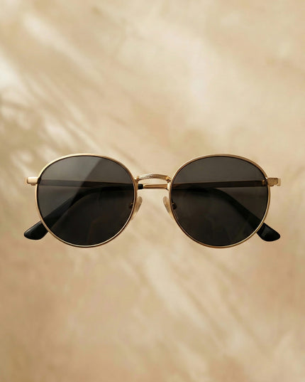 Men's Round Metal Frame Sunglasses with Tinted Lenses