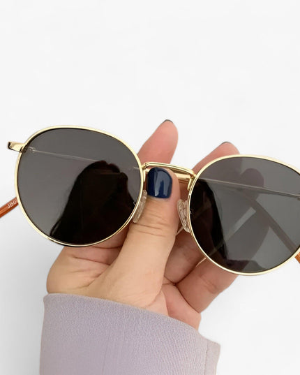 Men's Round Metal Frame Sunglasses with Tinted Lenses