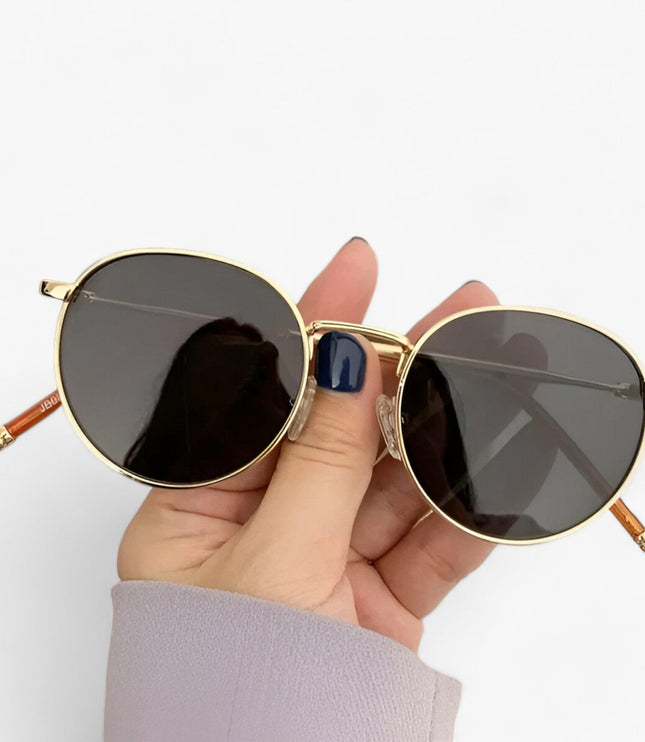 Men's Round Metal Frame Sunglasses with Tinted Lenses