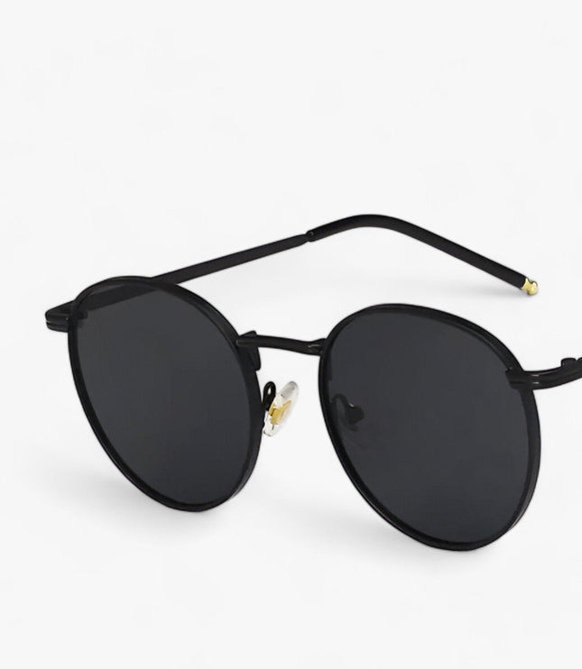 Men's Round Metal Frame Sunglasses with Tinted Lenses