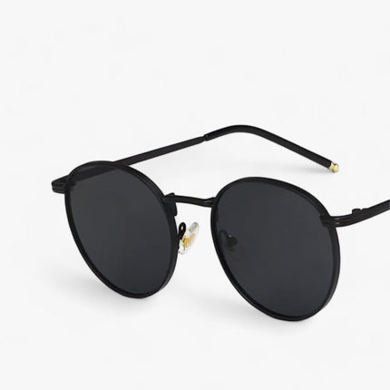 Men's Round Metal Frame Sunglasses with Tinted Lenses
