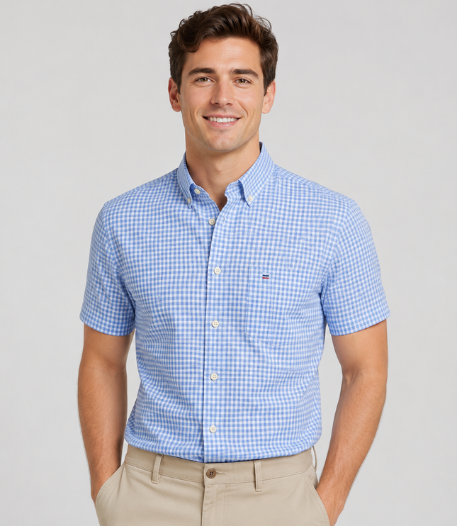 Men's Short-Sleeve Button-Down Oxford Shirt