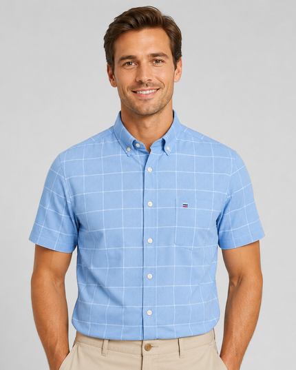 Men's Short-Sleeve Button-Down Oxford Shirt