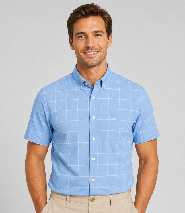 Men's Short-Sleeve Button-Down Oxford Shirt