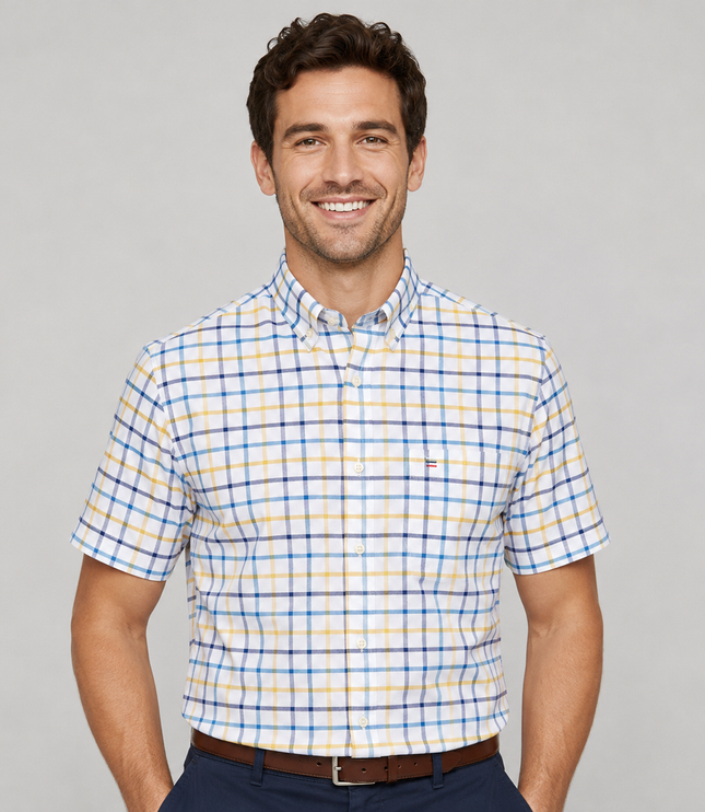 Men's Short-Sleeve Button-Down Oxford Shirt