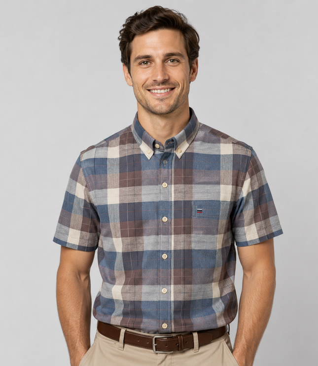 Men's Short-Sleeve Button-Down Oxford Shirt