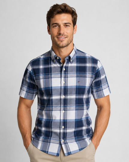 Men's Short-Sleeve Button-Down Oxford Shirt
