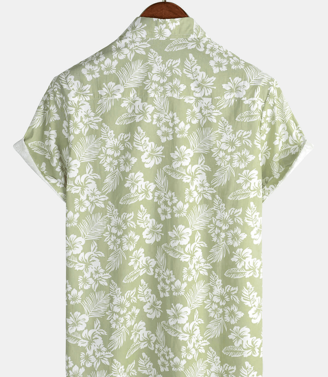 Men's Short Sleeve Hawaiian Shirt with Floral Print