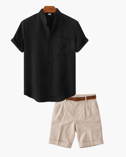 Men's Short Sleeve Shirt and Shorts Set
