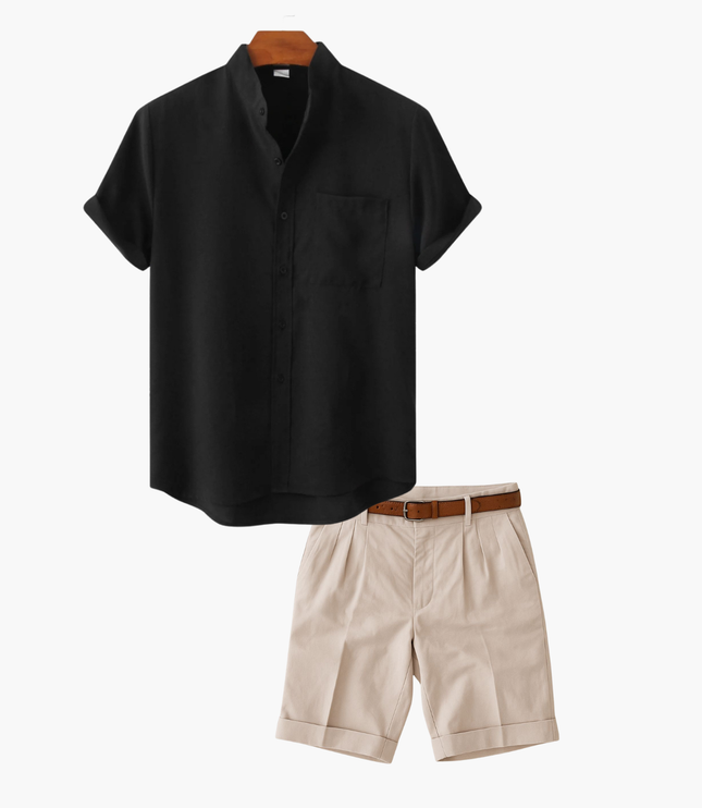 Men's Short Sleeve Shirt and Shorts Set