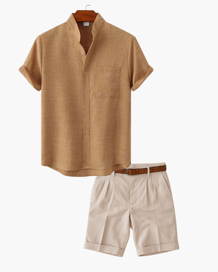 Men's Short Sleeve Shirt and Shorts Set