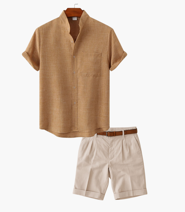 Men's Short Sleeve Shirt and Shorts Set