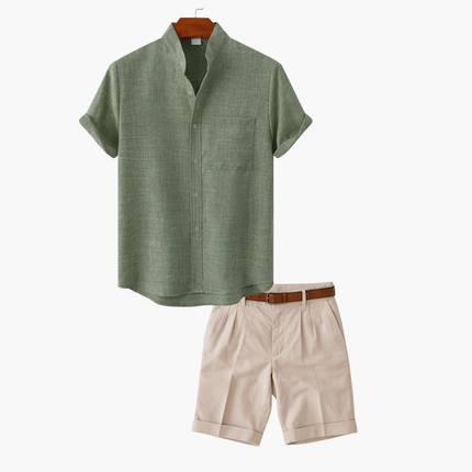 Men's Short Sleeve Shirt and Shorts Set