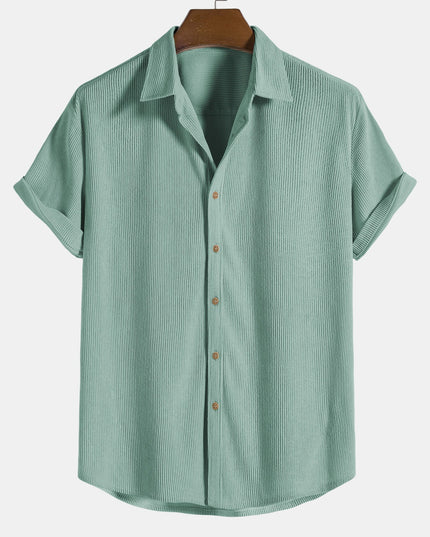 Men's Short Sleeve Textured Shirt with Chest Pocket