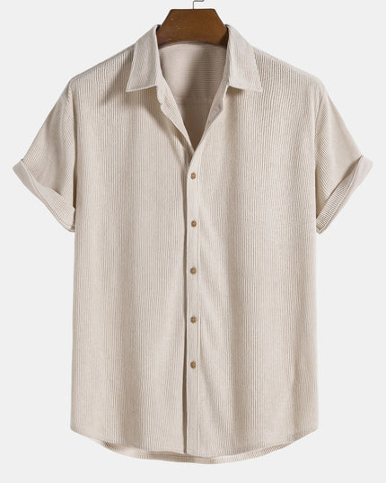Men's Short Sleeve Textured Shirt with Chest Pocket