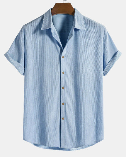 Men's Short Sleeve Textured Shirt with Chest Pocket