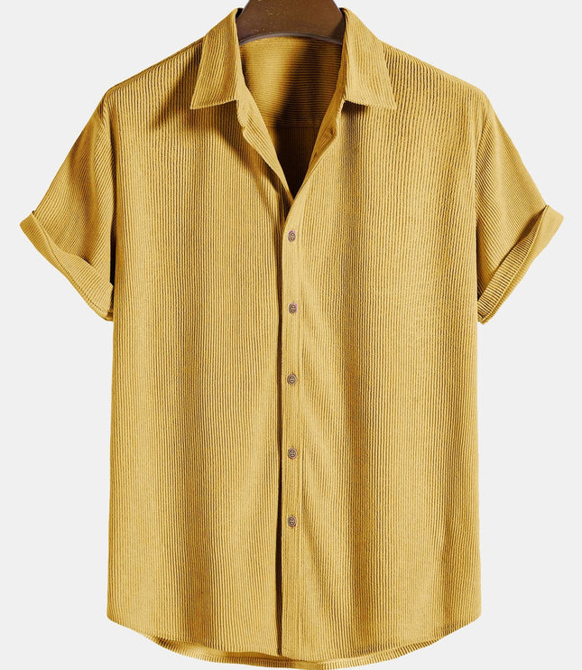 Men's Short Sleeve Textured Shirt with Chest Pocket