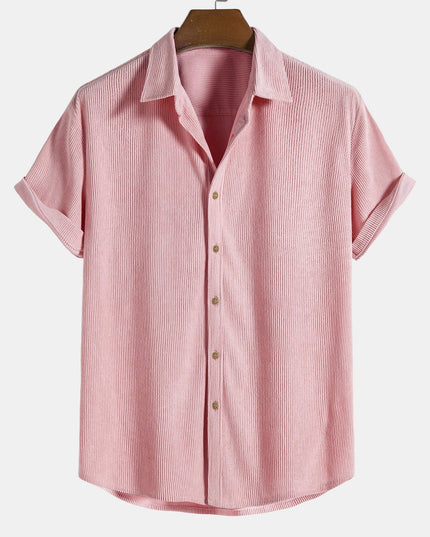 Men's Short Sleeve Textured Shirt with Chest Pocket