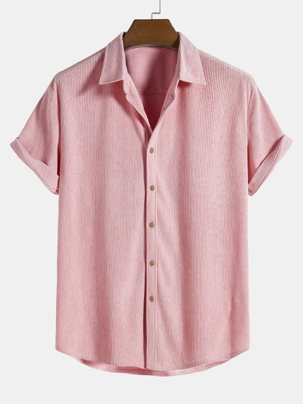 Men's Short Sleeve Textured Shirt with Chest Pocket