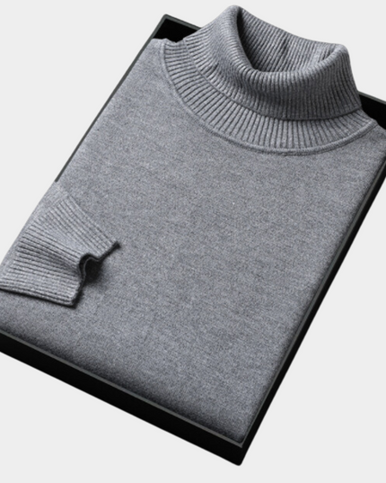Men's Slim Fit Pullover Sweater with a Knit Turtleneck