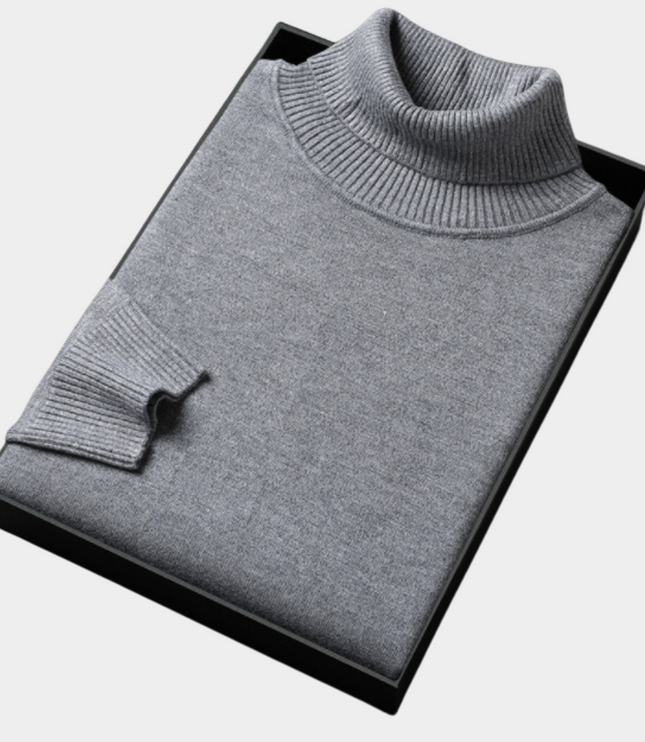 Men's Slim Fit Pullover Sweater with a Knit Turtleneck
