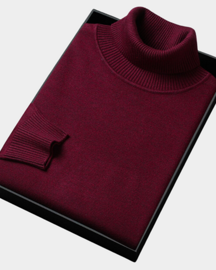 Men's Slim Fit Pullover Sweater with a Knit Turtleneck