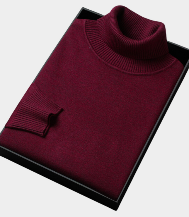 Men's Slim Fit Pullover Sweater with a Knit Turtleneck