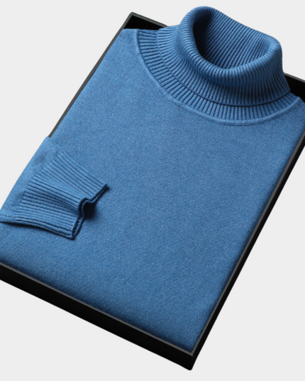 Men's Slim Fit Pullover Sweater with a Knit Turtleneck