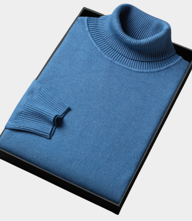 Men's Slim Fit Pullover Sweater with a Knit Turtleneck