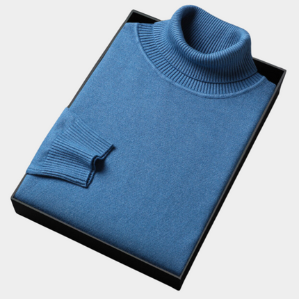 Men's Slim Fit Pullover Sweater with a Knit Turtleneck