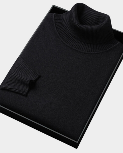 Men's Slim Fit Pullover Sweater with a Knit Turtleneck