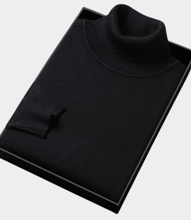 Men's Slim Fit Pullover Sweater with a Knit Turtleneck