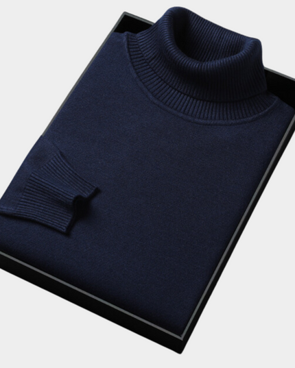 Men's Slim Fit Pullover Sweater with a Knit Turtleneck