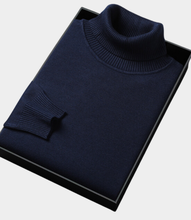 Men's Slim Fit Pullover Sweater with a Knit Turtleneck