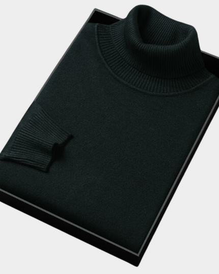 Men's Slim Fit Pullover Sweater with a Knit Turtleneck