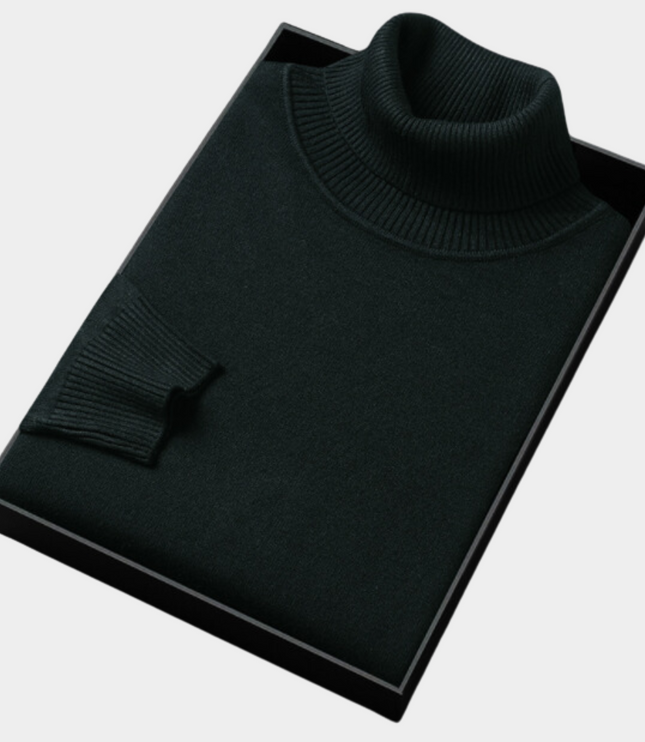 Men's Slim Fit Pullover Sweater with a Knit Turtleneck