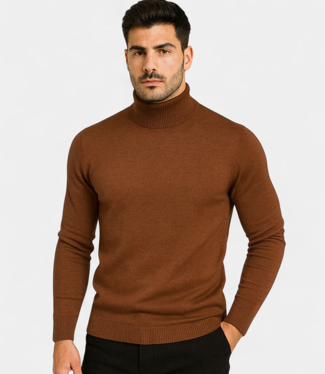 Men's Slim Fit Ribbed Turtleneck Sweater