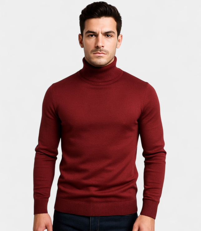 Men's Slim Fit Ribbed Turtleneck Sweater