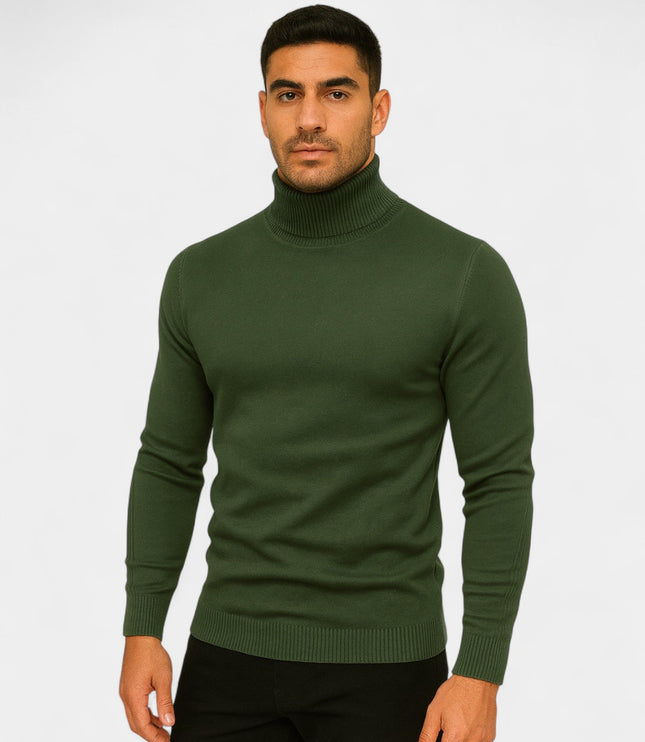 Men's Slim Fit Ribbed Turtleneck Sweater