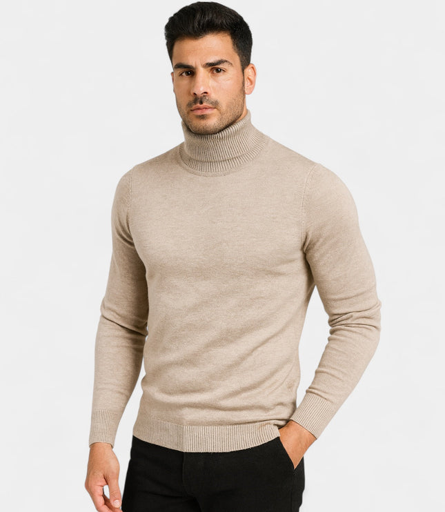 Men's Slim Fit Ribbed Turtleneck Sweater