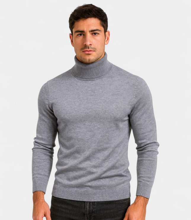 Men's Slim Fit Ribbed Turtleneck Sweater